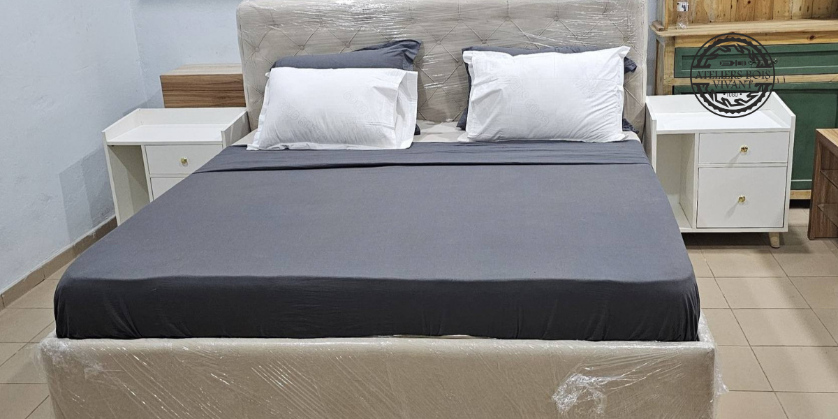 Lit capitonné modèle Bourré – Élégance et confort absolu | Ateliers Bois Vivant Ateliers du bois vivant