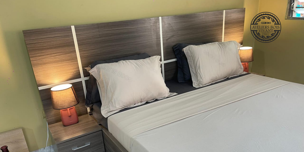 Lit modèle Forever – Élégance intemporelle en mélaminé | Ateliers Bois Vivant Ateliers du bois vivant