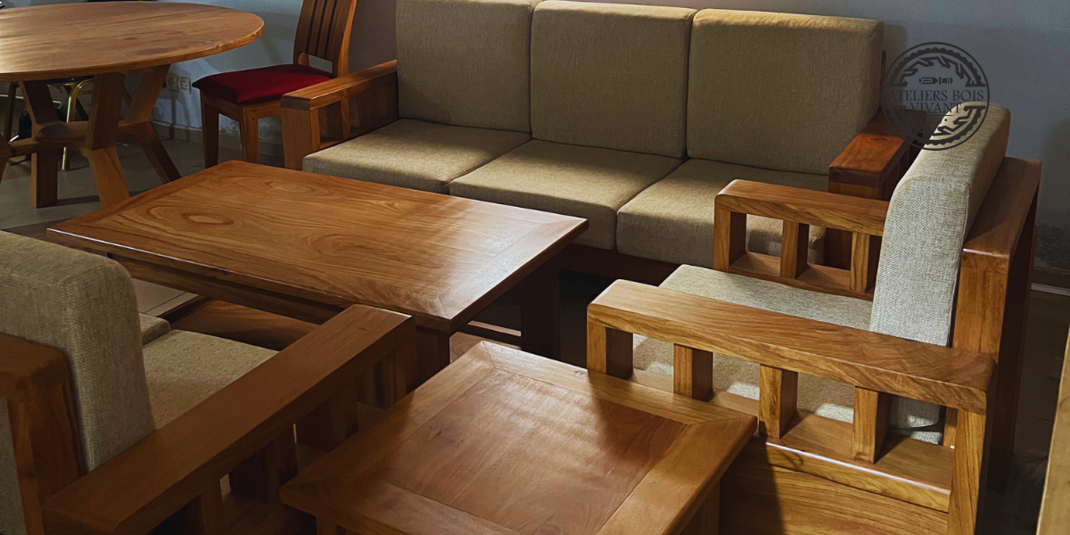 Salon modèle Nova en Lingué Royal Massif – Ateliers du Bois Vivant Ateliers du bois vivant