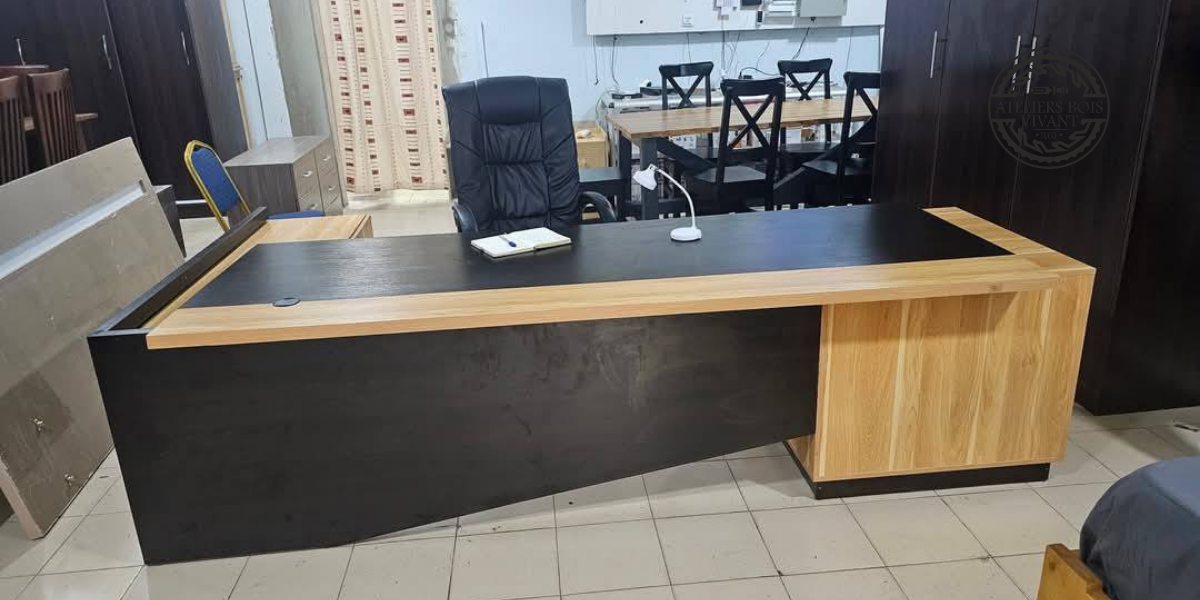 Bureau de Direction XXL – 2,8 m – Mélaminé Haut de Gamme | Ateliers Bois Vivant Ateliers du bois vivant