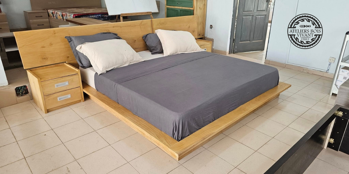 Lit Modèle Futon en Mélina – Ateliers Bois Vivant | Design Zen et Ligne Épurée Ateliers du bois vivant