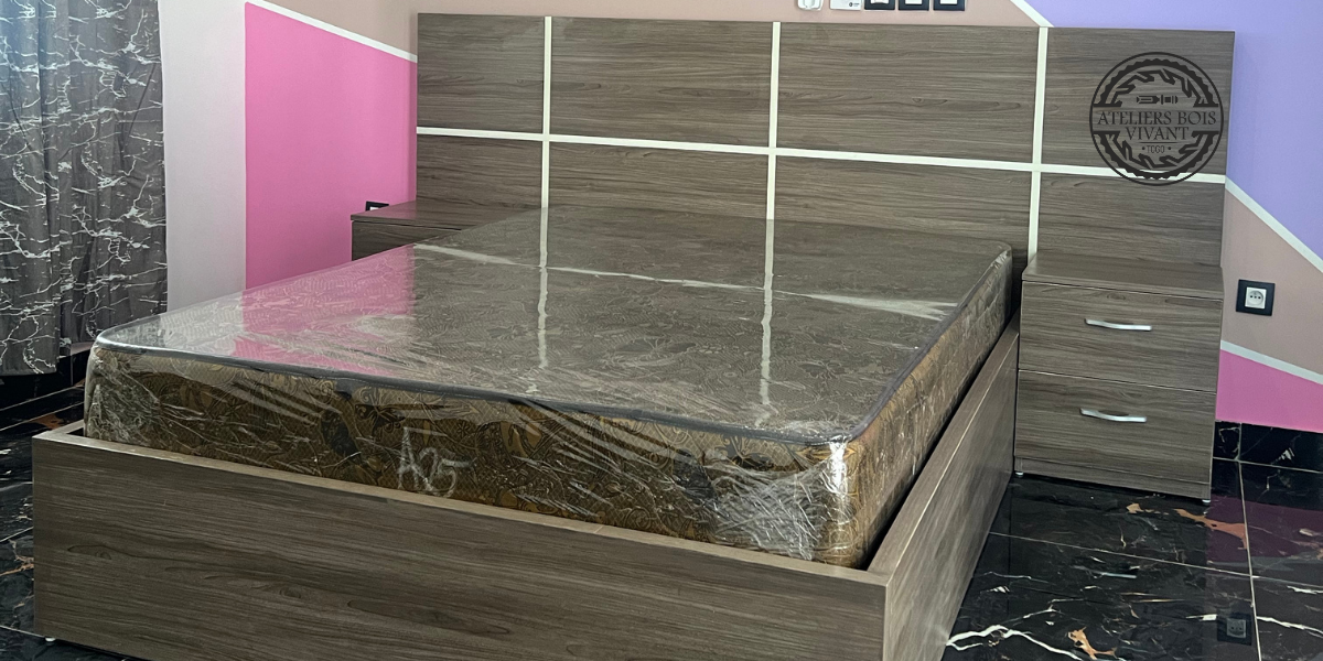 Lit modèle Forever – Élégance intemporelle en mélaminé | Ateliers Bois Vivant Ateliers du bois vivant