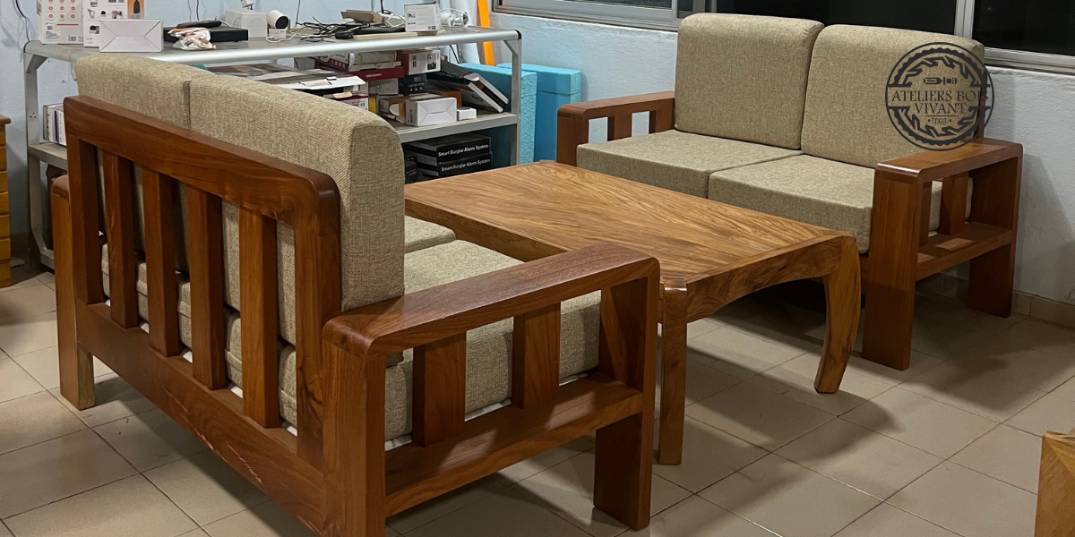 Mini-salon 2+2 places en lingué royal – Ateliers Bois Vivant Ateliers du bois vivant