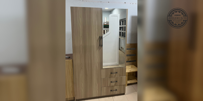 Armoire à deux battants modèle Safran – Rangement élégant et fonctionnel en mélaminé Ateliers du bois vivant