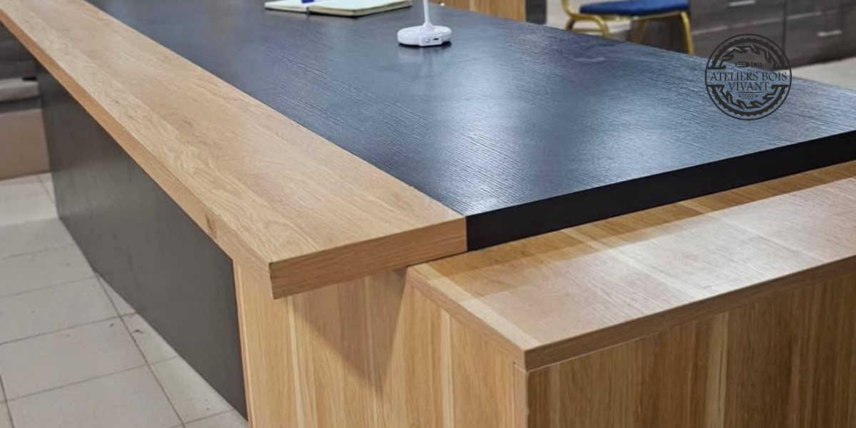 Bureau de Direction XXL – 2,8 m – Mélaminé Haut de Gamme | Ateliers Bois Vivant Ateliers du bois vivant