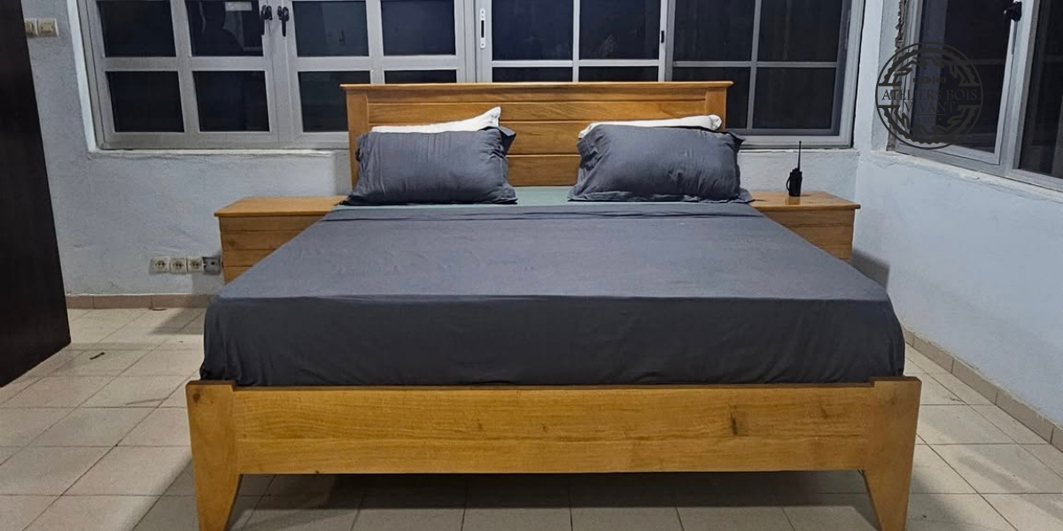 Lit en Mélina Massif Modèle Dona Beija – Élégance Naturelle & Robustesse | Ateliers Bois Vivant Ateliers du bois vivant