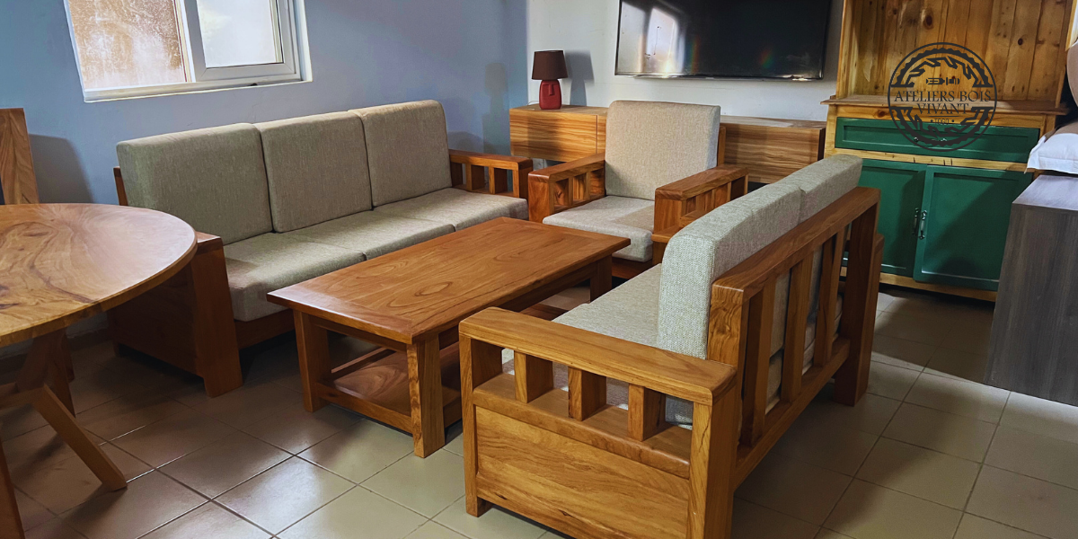 Salon modèle Nova en Lingué Royal Massif – Ateliers du Bois Vivant Ateliers du bois vivant