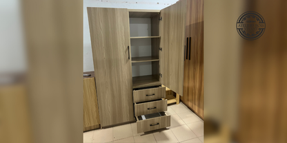 Armoire à deux battants modèle Safran – Rangement élégant et fonctionnel en mélaminé Ateliers du bois vivant