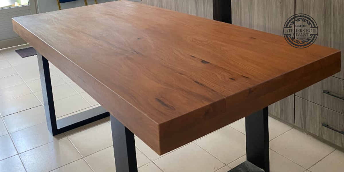 Ensemble meuble TV + table à manger en Lingué Royal – Ateliers Bois Vivant Ateliers du bois vivant