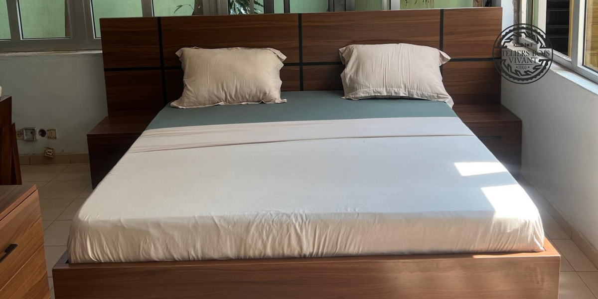 Lit modèle Forever – Élégance intemporelle en mélaminé | Ateliers Bois Vivant Ateliers du bois vivant