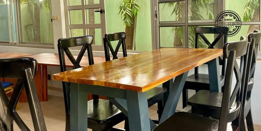 Salle à manger modèle Colombia – Élégance naturelle et design contemporain en teck premium Ateliers du bois vivant