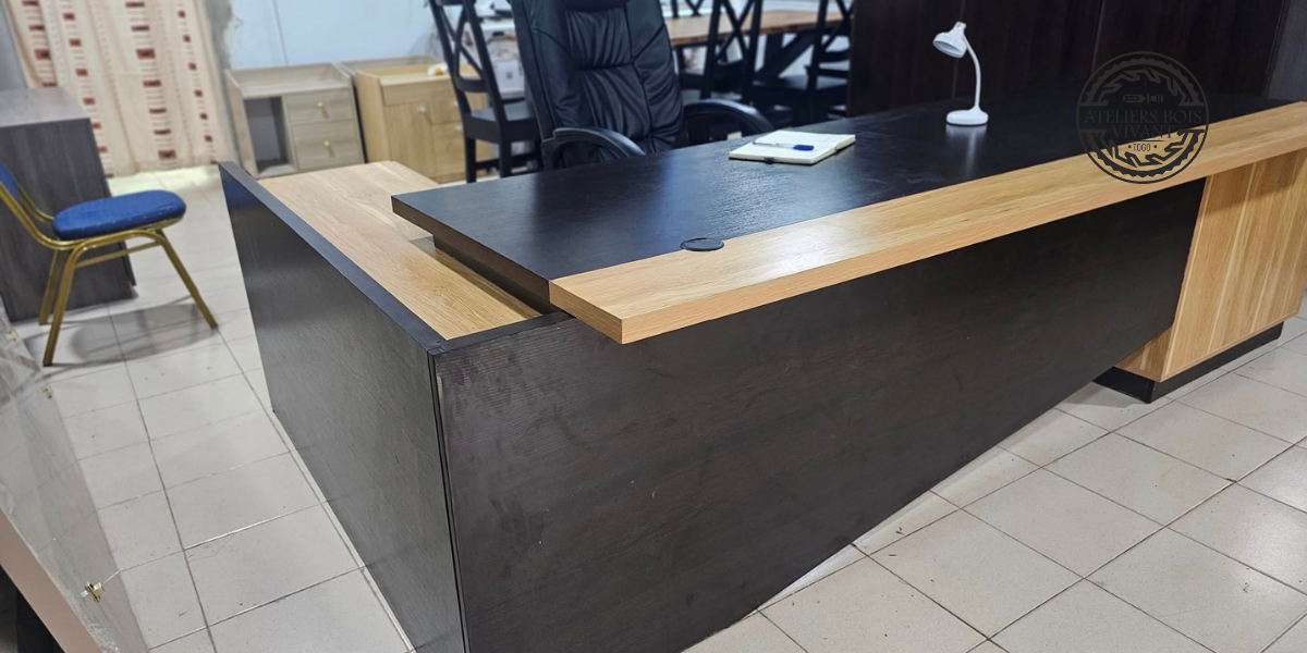 Bureau de Direction XXL – 2,8 m – Mélaminé Haut de Gamme | Ateliers Bois Vivant Ateliers du bois vivant