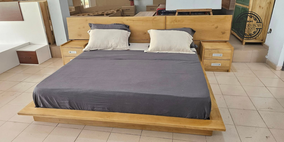 Lit Modèle Futon en Mélina – Ateliers Bois Vivant | Design Zen et Ligne Épurée Ateliers du bois vivant