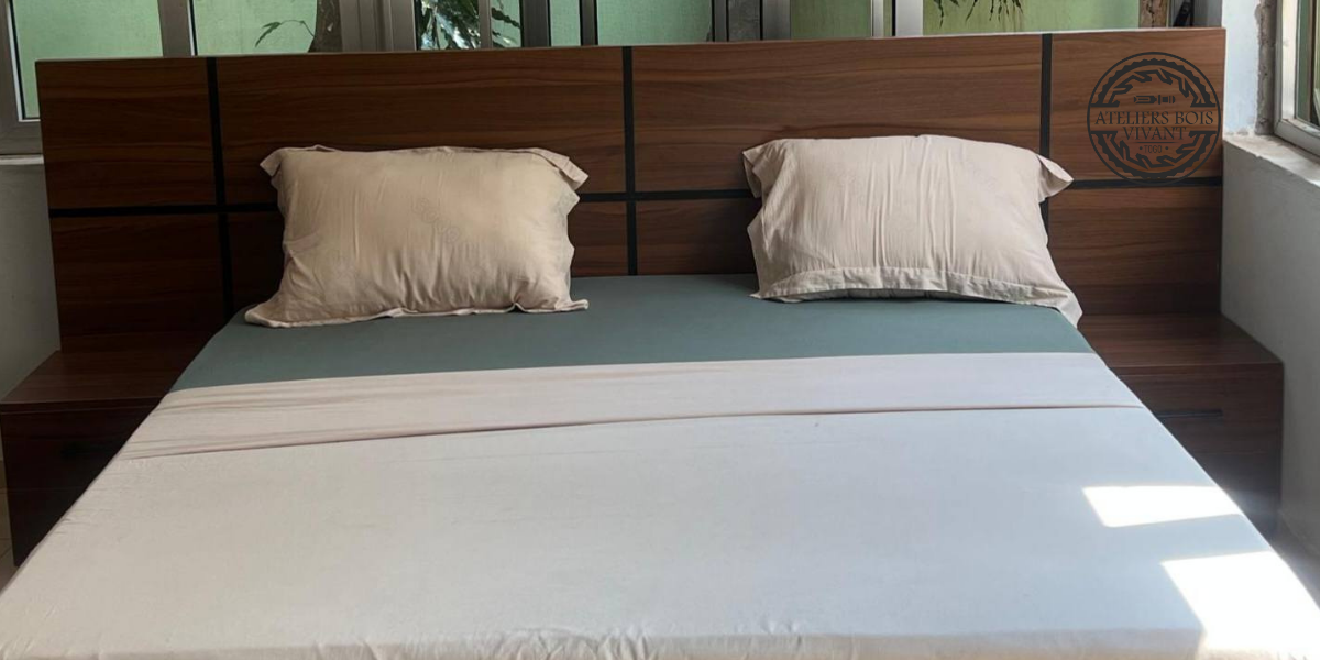 Lit modèle Forever – Élégance intemporelle en mélaminé | Ateliers Bois Vivant Ateliers du bois vivant