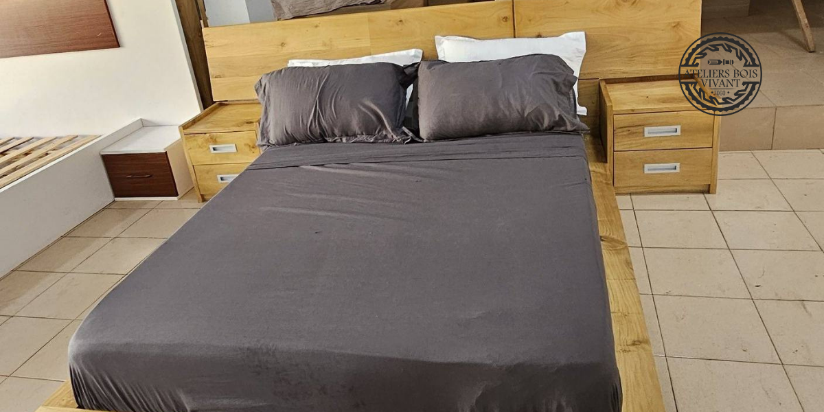 Lit Modèle Futon en Mélina – Ateliers Bois Vivant | Design Zen et Ligne Épurée Ateliers du bois vivant