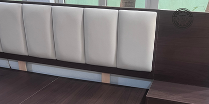 Lit de Luxe en Mélaminé – Tête de Lit Molletonnée | Ateliers Bois Vivant Ateliers du bois vivant