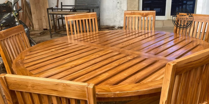 Grande Table Ronde en Teck – 8 Places | Ateliers du Bois Vivant Ateliers du bois vivant