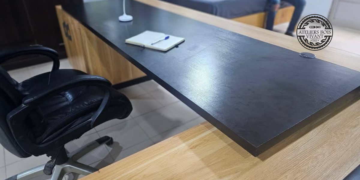 Bureau de Direction XXL – 2,8 m – Mélaminé Haut de Gamme | Ateliers Bois Vivant Ateliers du bois vivant